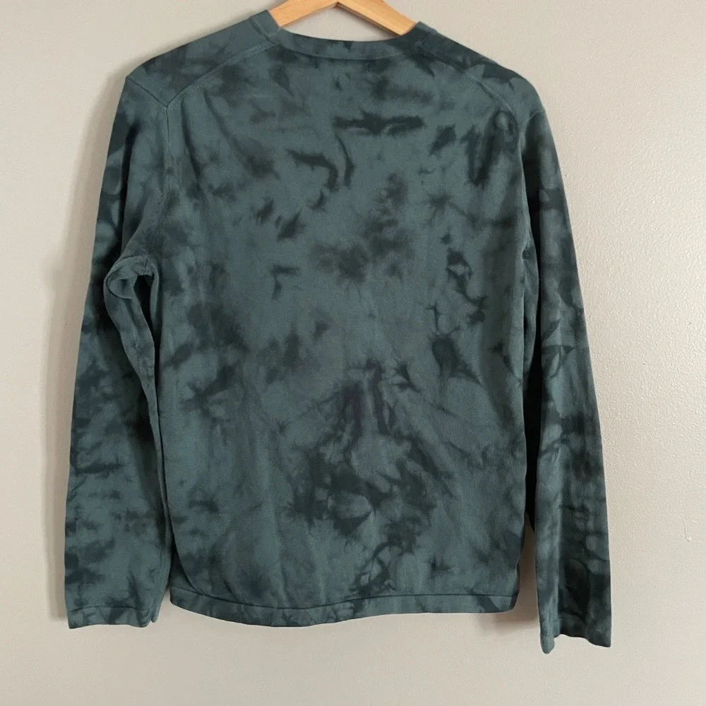Banana Republic Sweater Set Mens S Blue Green Tie Dye Ombre Cotton Casual Boho